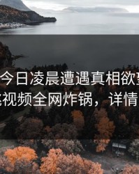 网红在今日凌晨遭遇真相欲望升腾，樱桃视频全网炸锅，详情点击