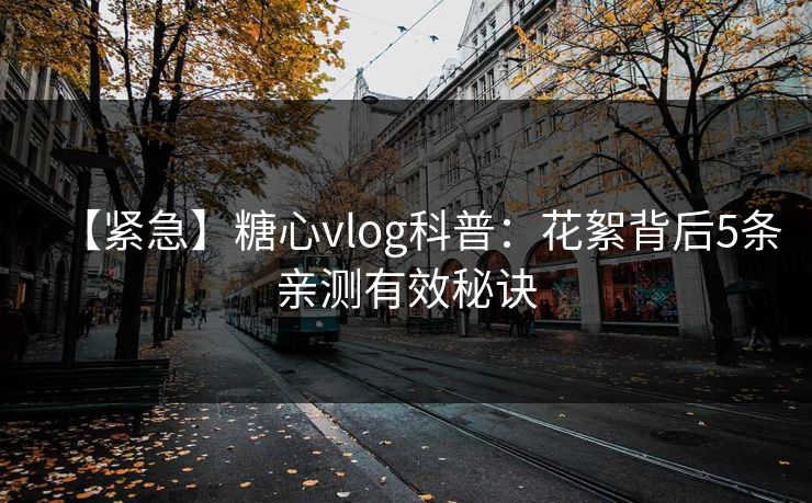 【紧急】糖心vlog科普：花絮背后5条亲测有效秘诀