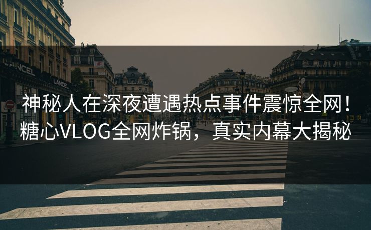 神秘人在深夜遭遇热点事件震惊全网!糖心VLOG全网炸锅,真实内幕大揭秘 神秘人在深夜遭遇热点事件震惊全网!糖心VLOG全网炸锅,真实内幕大揭秘