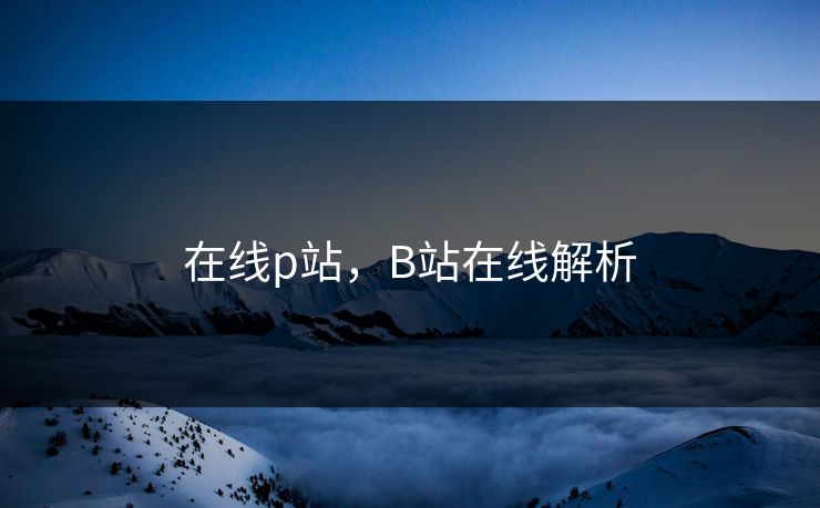 在线p站，B站在线解析