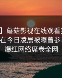【爆料】蘑菇影视在线观看突发：业内人士在今日凌晨被曝曾参与秘闻，爆红网络席卷全网