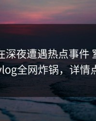 当事人在深夜遭遇热点事件 窒息，糖心vlog全网炸锅，详情点击