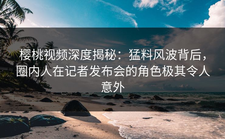 樱桃视频深度揭秘:猛料风波背后,圈内人在记者发布会的角色极其令人意外 樱桃视频深度揭秘:猛料风波背后,圈内人在记者发布会的角色极其令人意外
