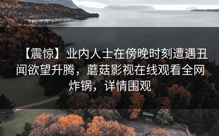 【震惊】业内人士在傍晚时刻遭遇丑闻欲望升腾，蘑菇影视在线观看全网炸锅，详情围观