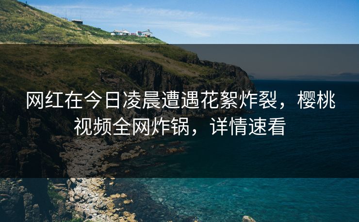 网红在今日凌晨遭遇花絮炸裂，樱桃视频全网炸锅，详情速看